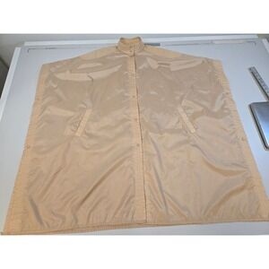 Vintage Members Only Tan Nylon Snap Front Poncho Cape One Size Retro Outerwear